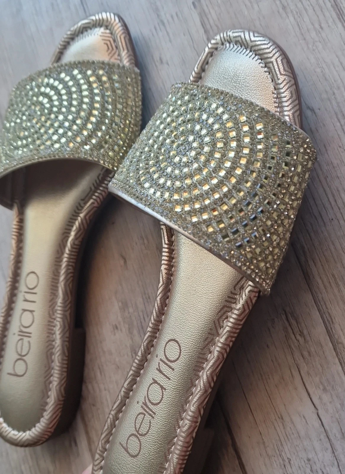 Beira Rio gouden sandalen met strass, maat 37 (geschikt voor maat 36) – photo 4